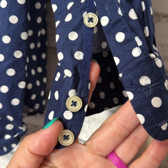 Talbots‎ Navy and White Polka Dot button down women’s top size 1XP - Picture 3 of 7